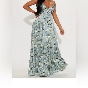 Fashion Nova Talk More Show Less Maxi Dress - Turquoise